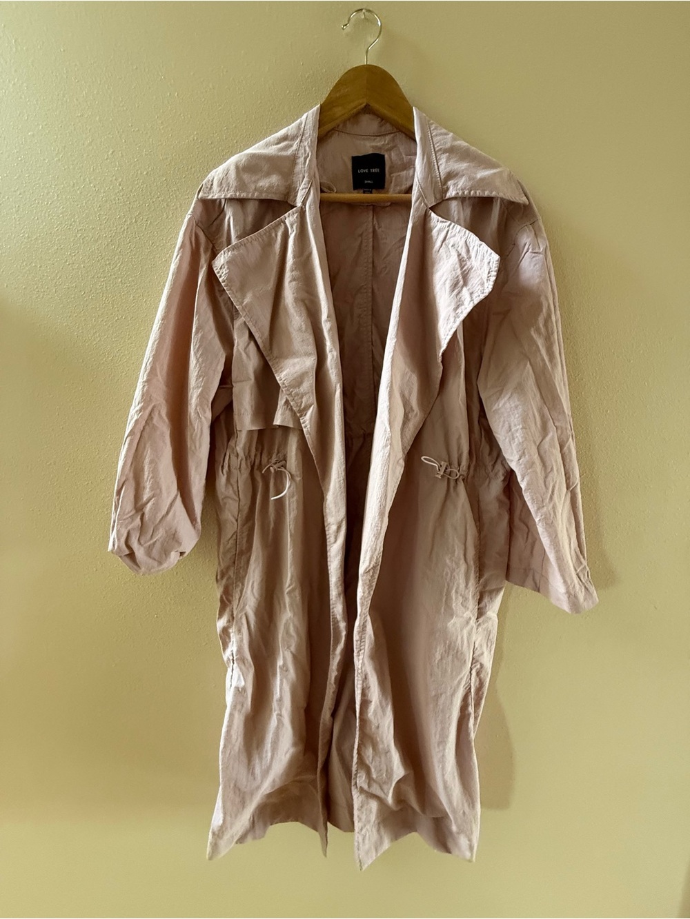 Love Tree Blush Pink Lightweight Trench Coat